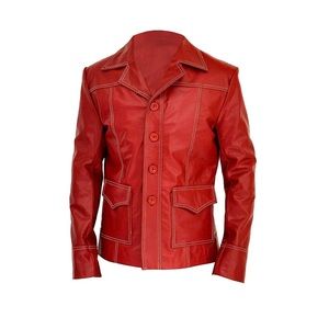 Men’s leather red jacket Sz. L